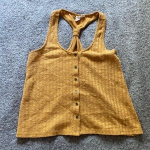 White Crow Yellow Tank Crop Top